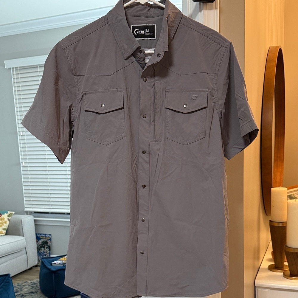 Mens ZYIA Gray Short Sleeve Shirt
